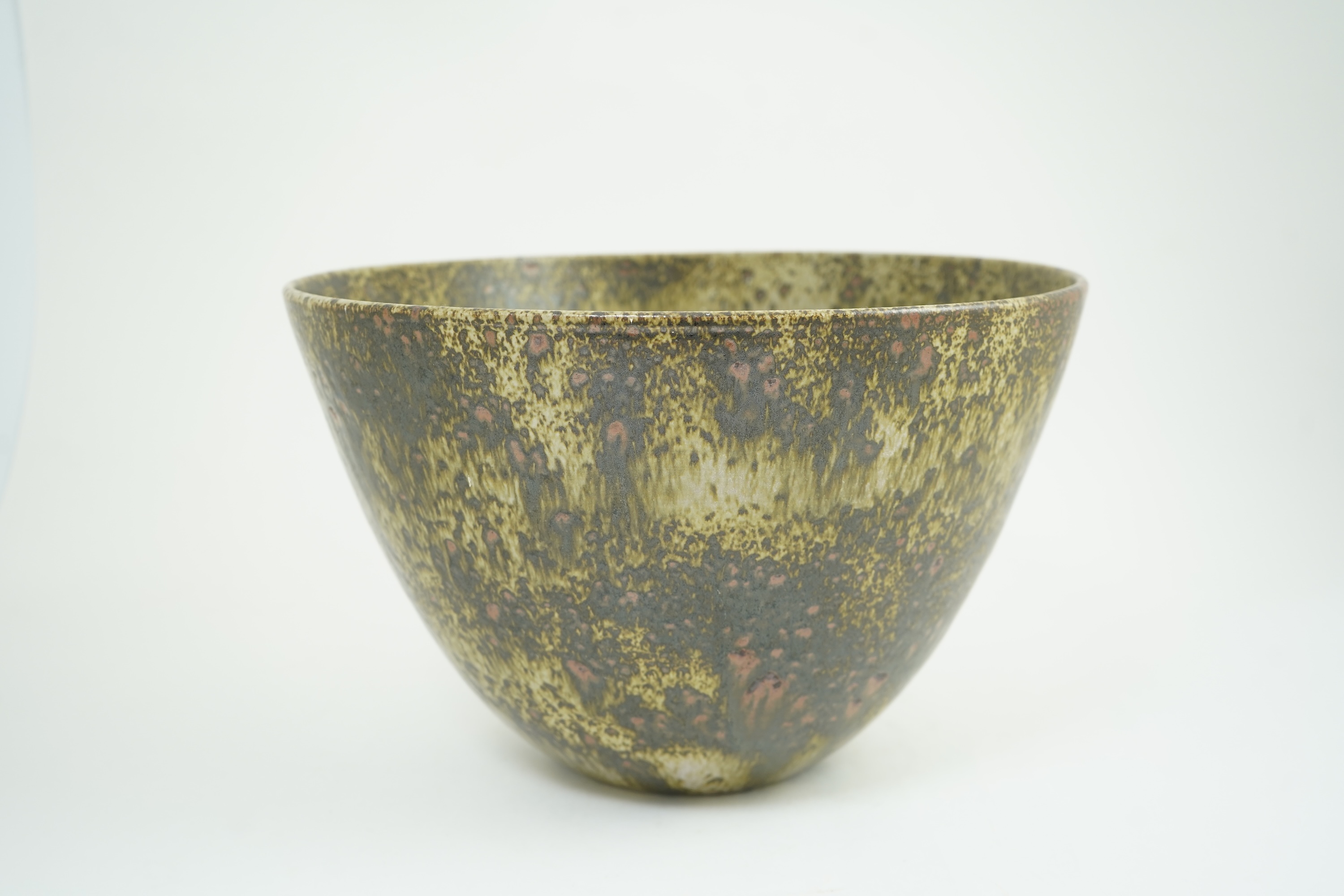Poh Chap Yeap (Chinese/British, 1927-2007): A large deep dappled stoneware bowl